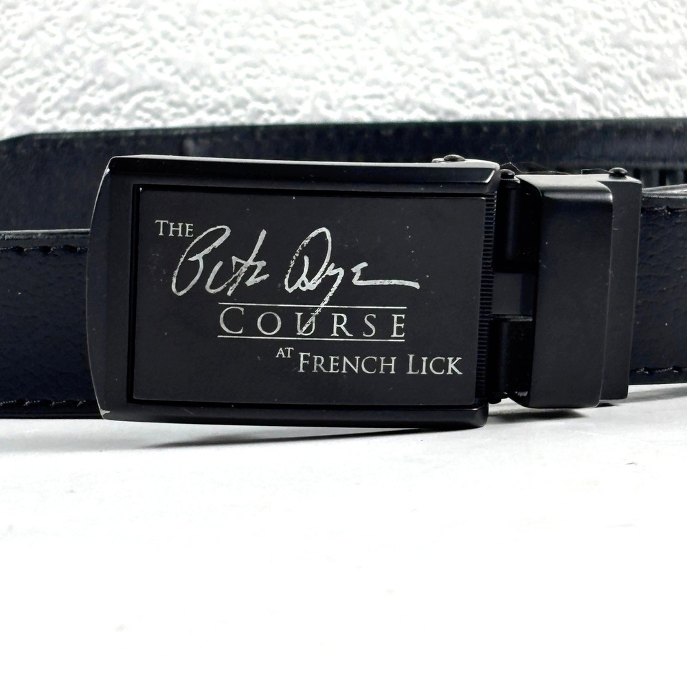 SlideBelts Pete Dye Course French Lick Ratchet Belt Mens‎ 38 Black Leather